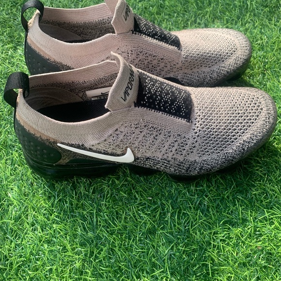 Nike Women’s Slip-On VaporMax Knit Sneakers — Beige and Black - Picture 2 of 7
